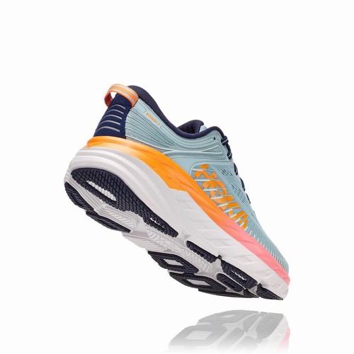 Hoka One One BONDI 7 Road Running Shoes For Women India Grey/Orange IN-2304